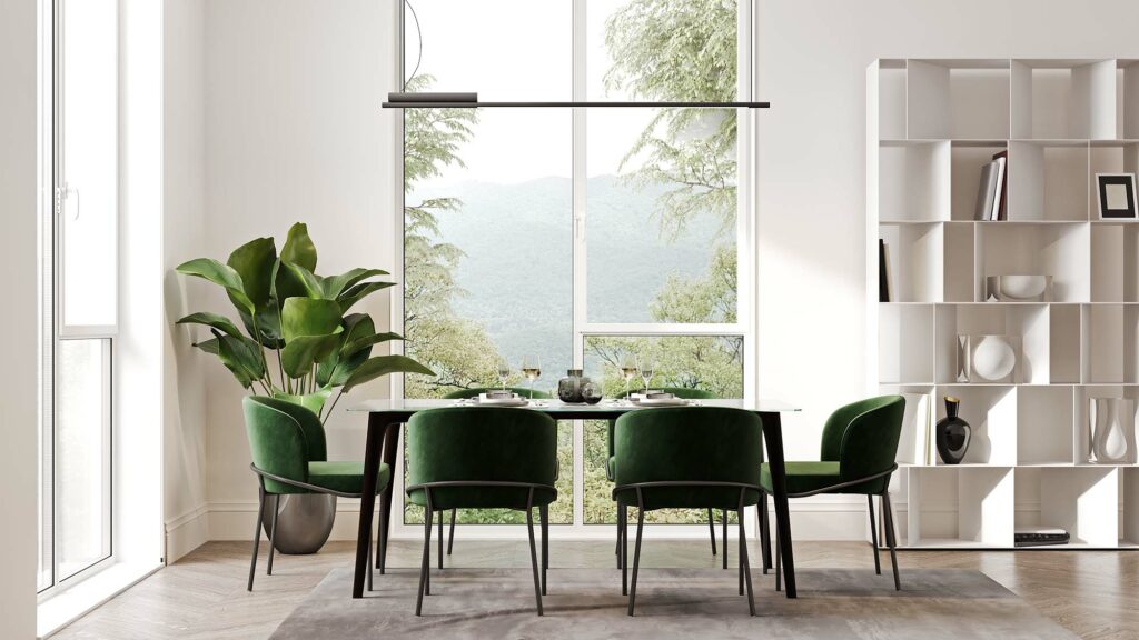Area rug for dining room in hilly region